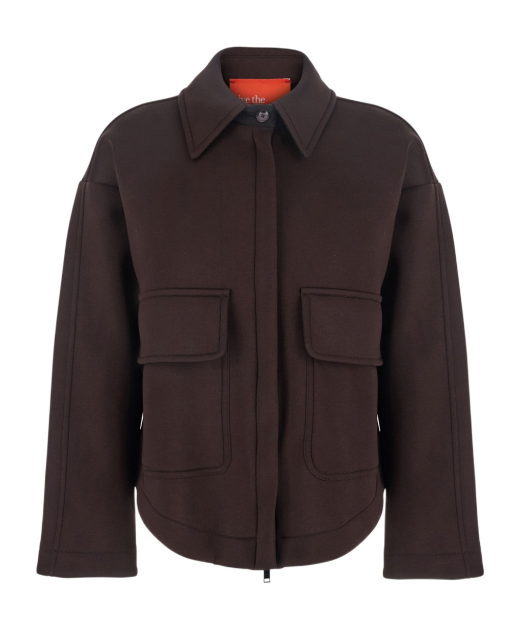 Merci Long Sleeve Jacket In Brown