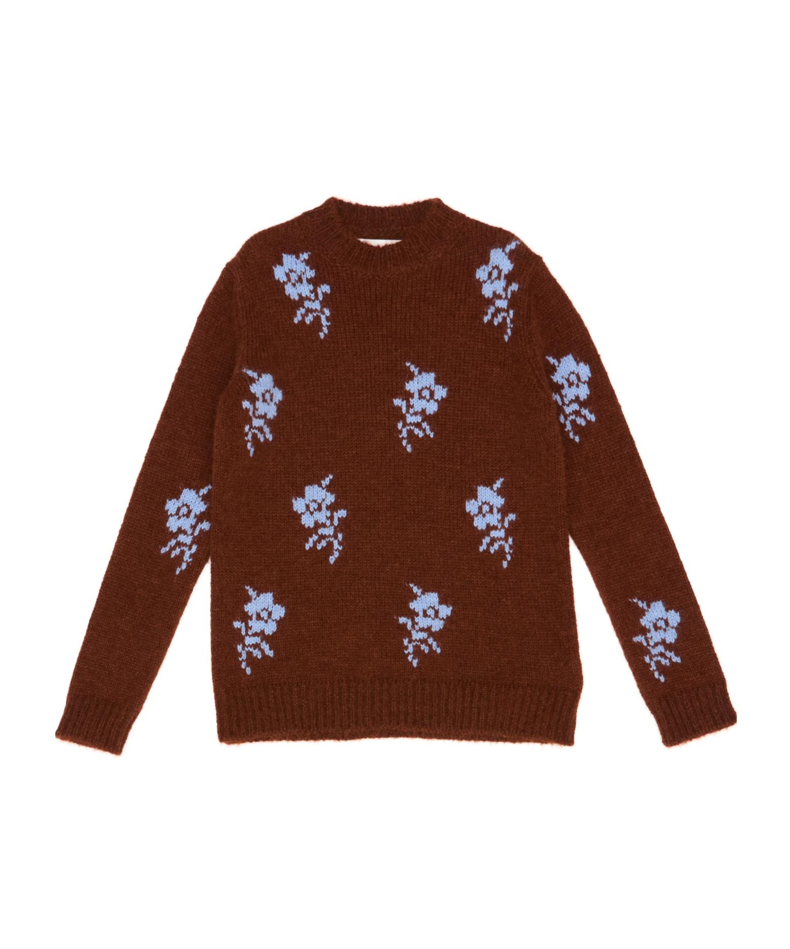 Jil Sander Embroidered Alpaca Blend Sweater In Brown