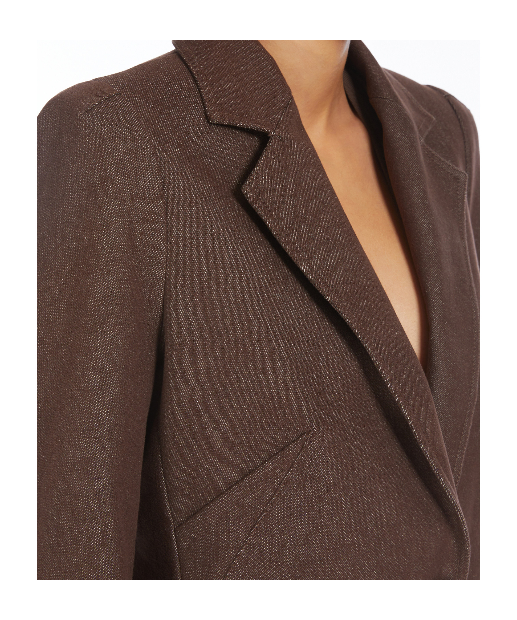 Max Mara Lapel Long-sleeved Suit Coat In Brown