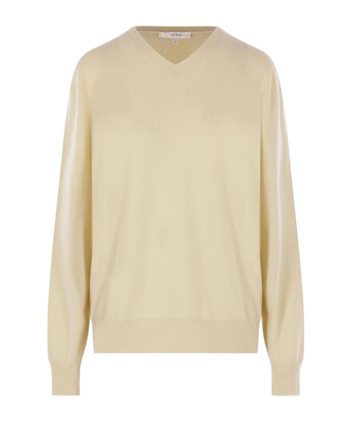 The Row Migeia V-neck Knitted Jumper In Neutral