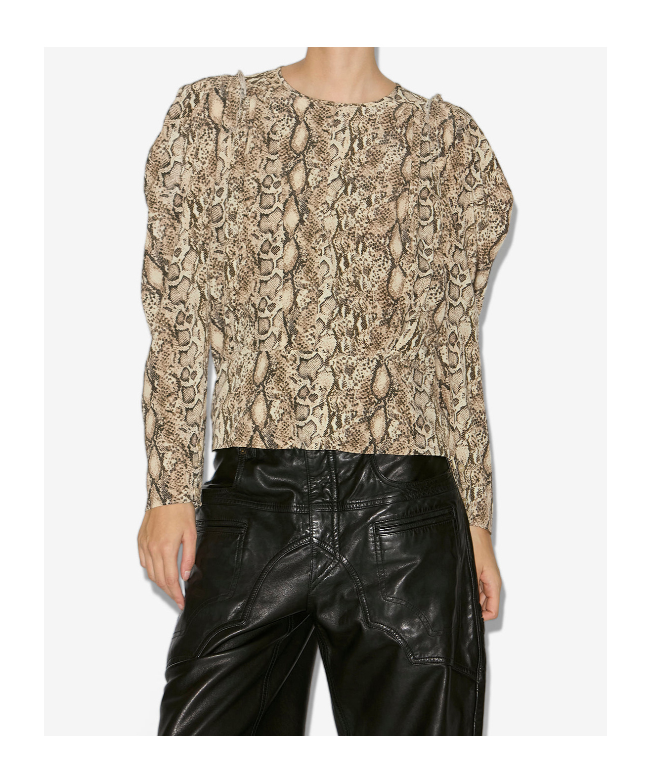 Shop Isabel Marant Zarga Blouse In Nude