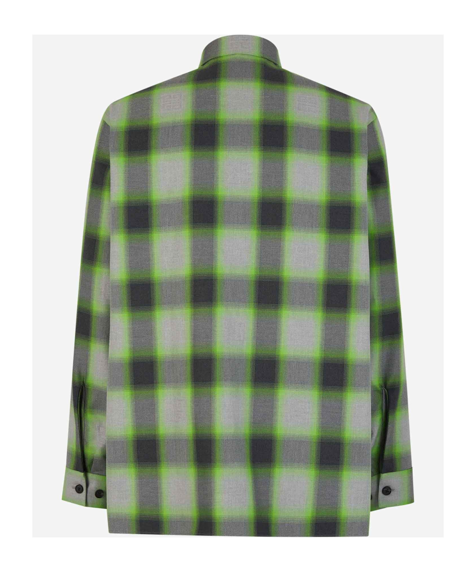 Givenchy Long-sleeved Plaid Shirt In Green