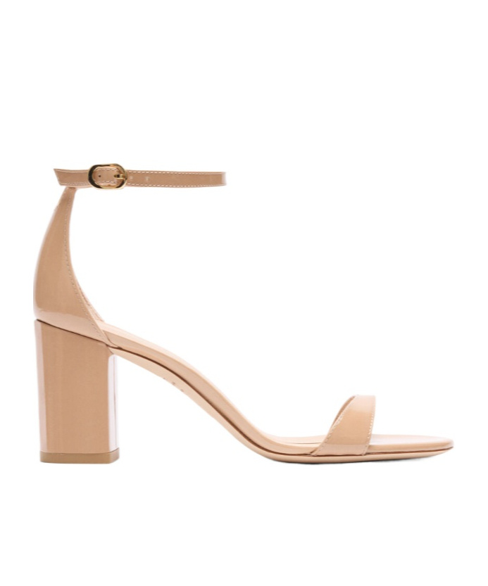 Stuart Weitzman Nudist Ii Leather Ankle-strap Sandals In Nude