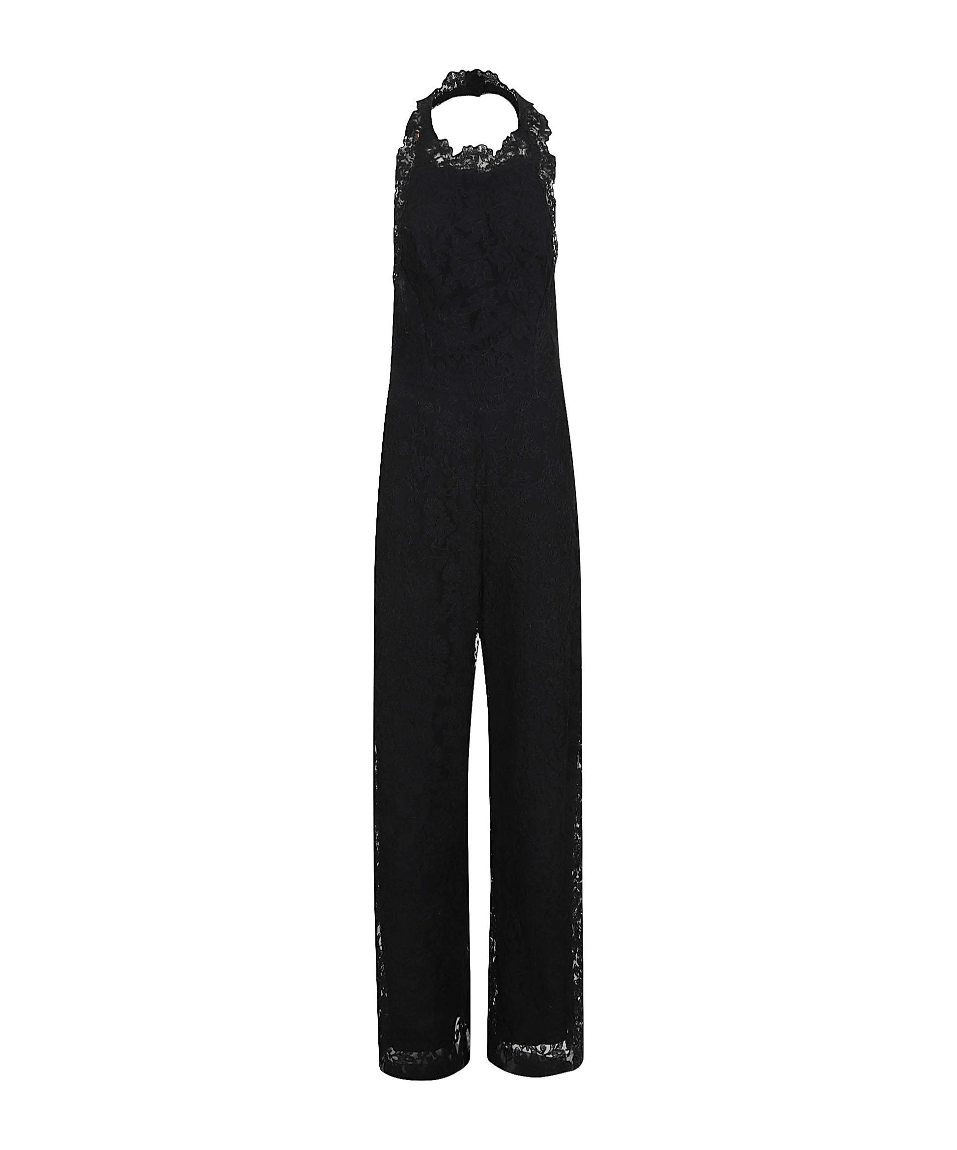 Ermanno Scervino Backless Halter Neck Lace Dress In Black