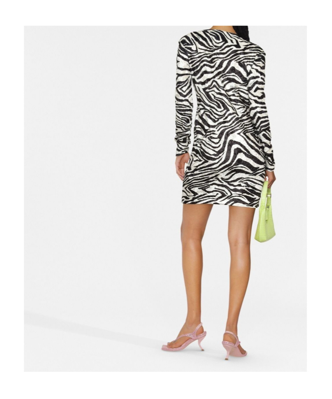 Shop Just Cavalli Keyhole-neck Zebra-print Dress In Black