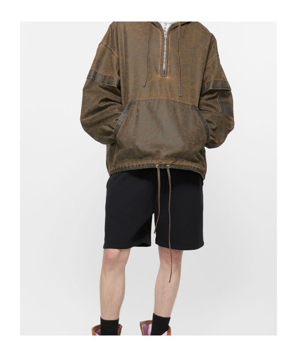 Acne Studios Fleece Track Shorts In Black