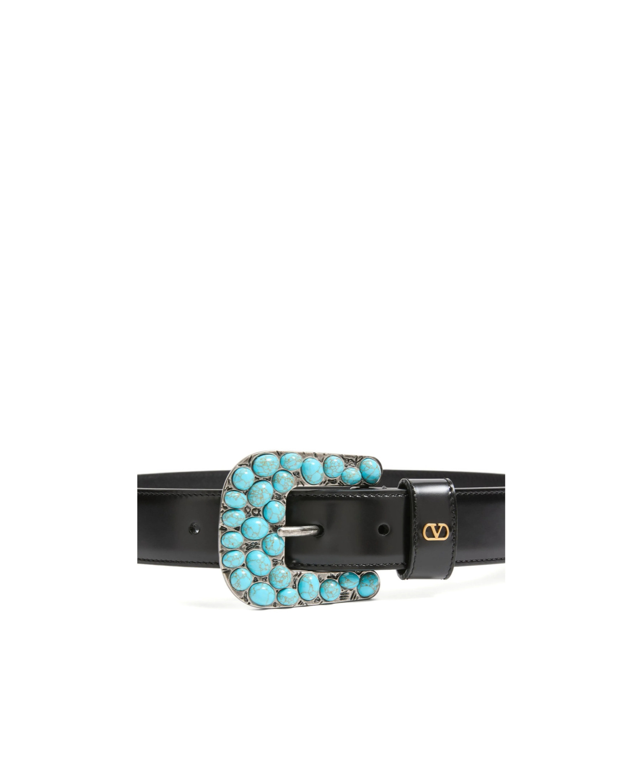 Valentino Logo Belt In Black