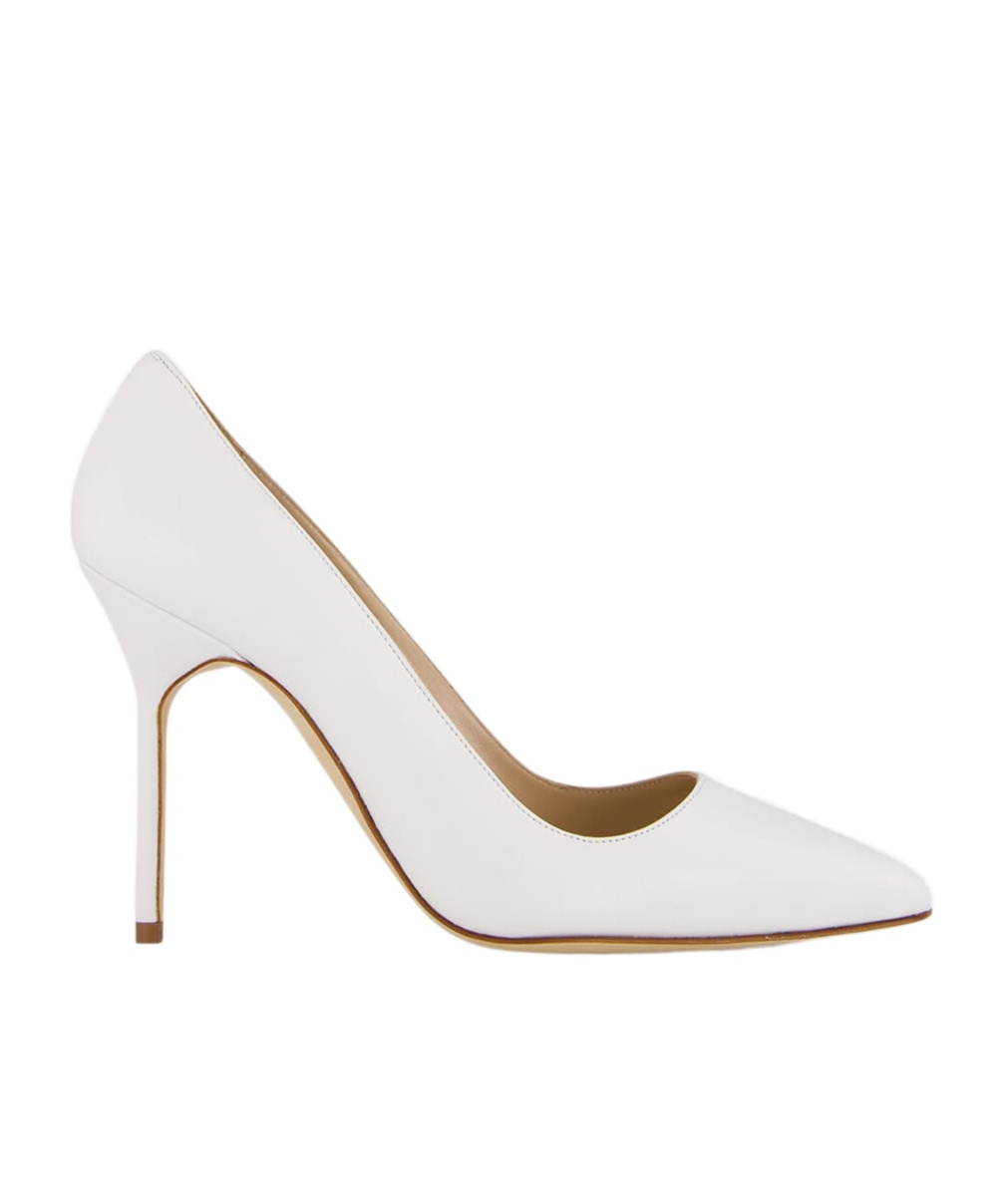 Manolo Blahnik Sinbelahi 105mm Stiletto Pumps In White