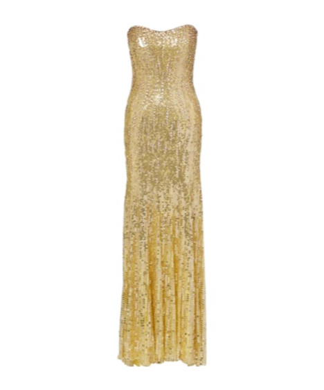 Jenny Packham Sarai Sequined Corset Gown In Gold