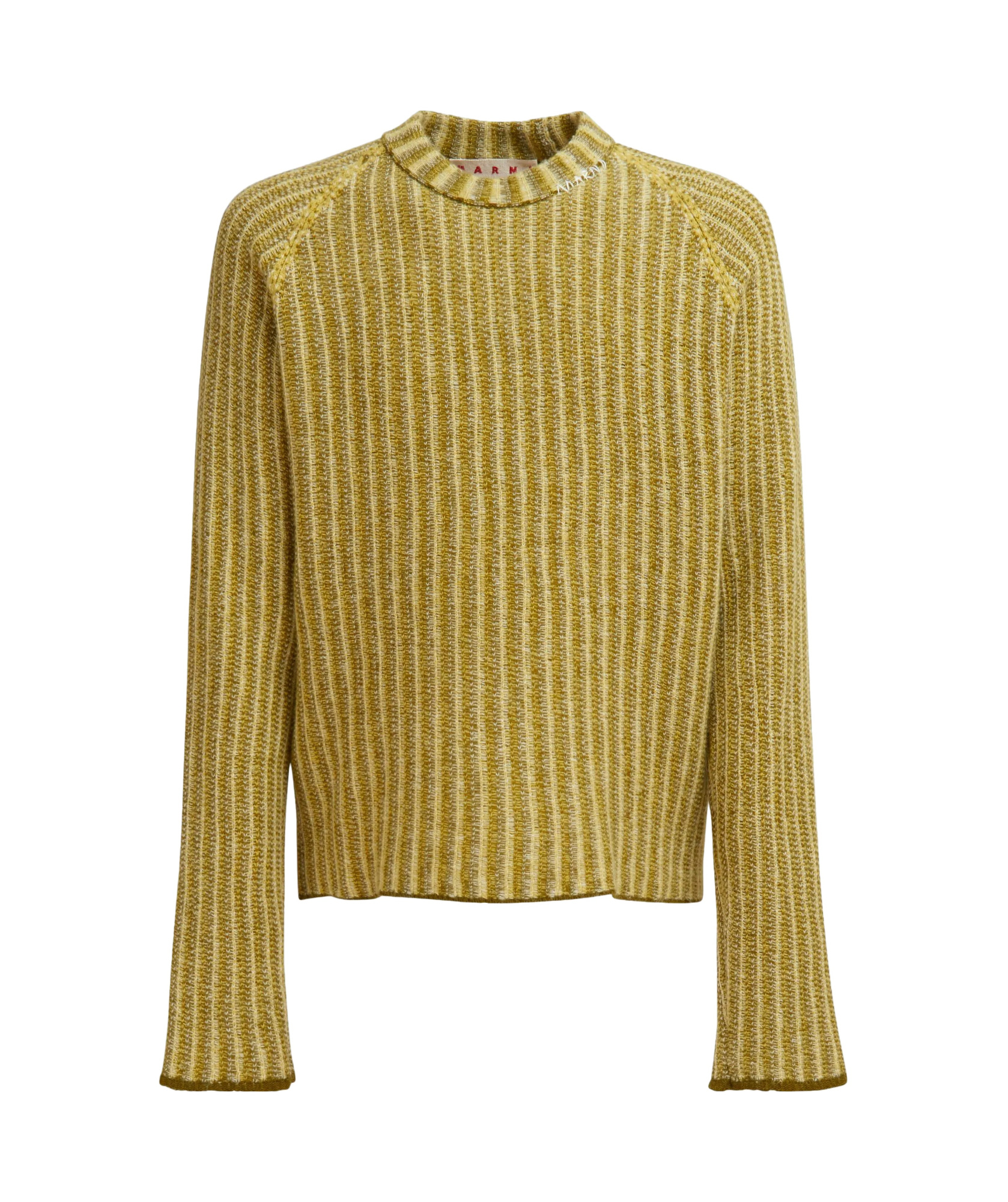 Shop Marni Cable-knit Crew-neck Jumper In Green