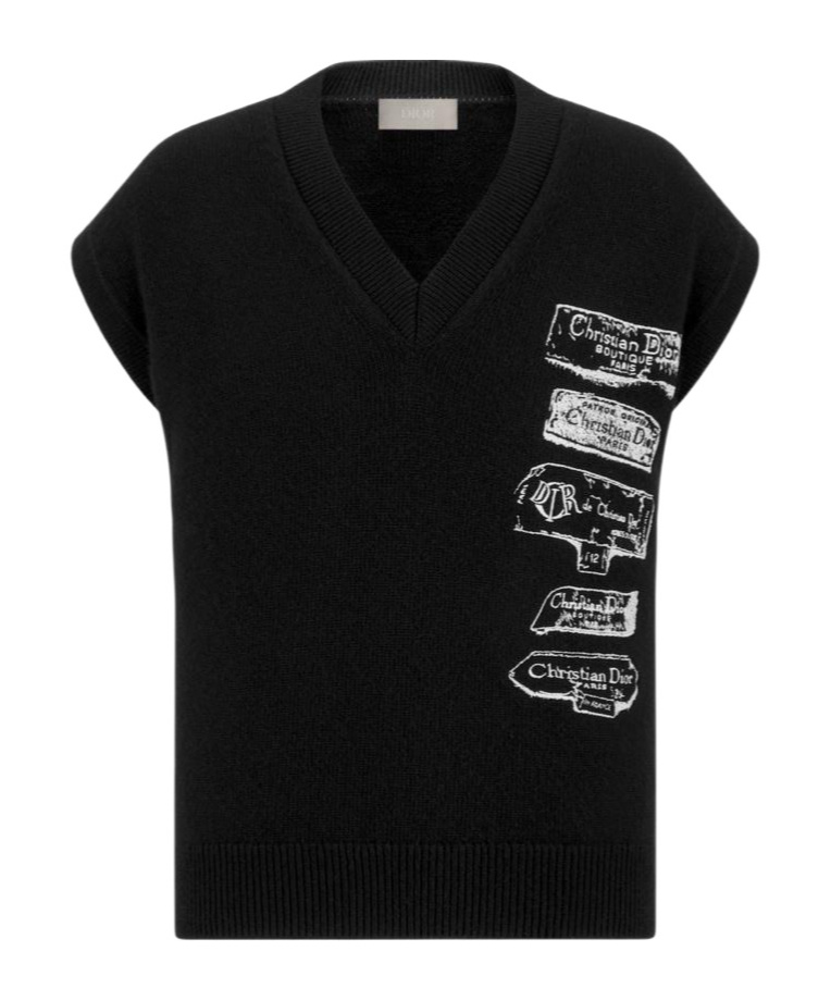 Dior Sleeveless Knitted Vest In Black
