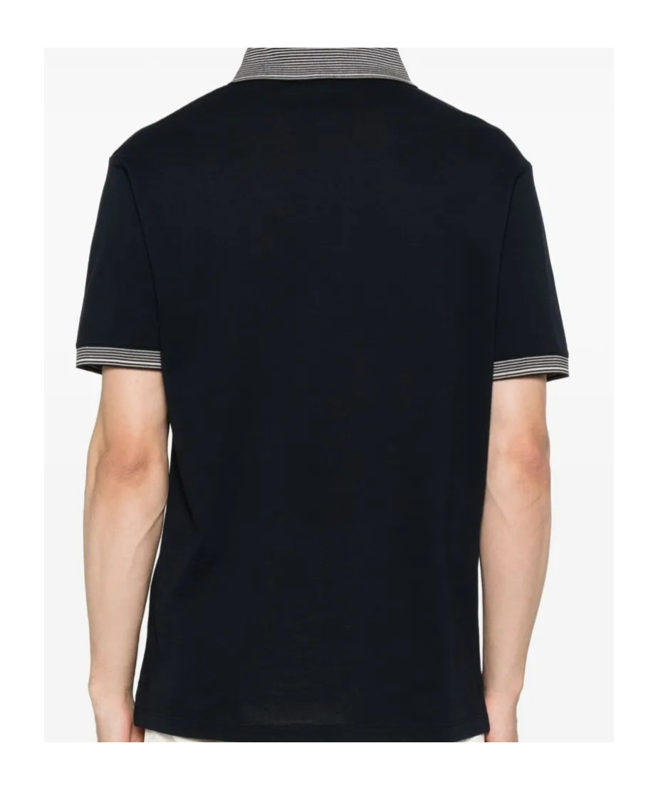 Emporio Armani Piqué Polo Shirt With Super-embossed Ea Embroidery In Black