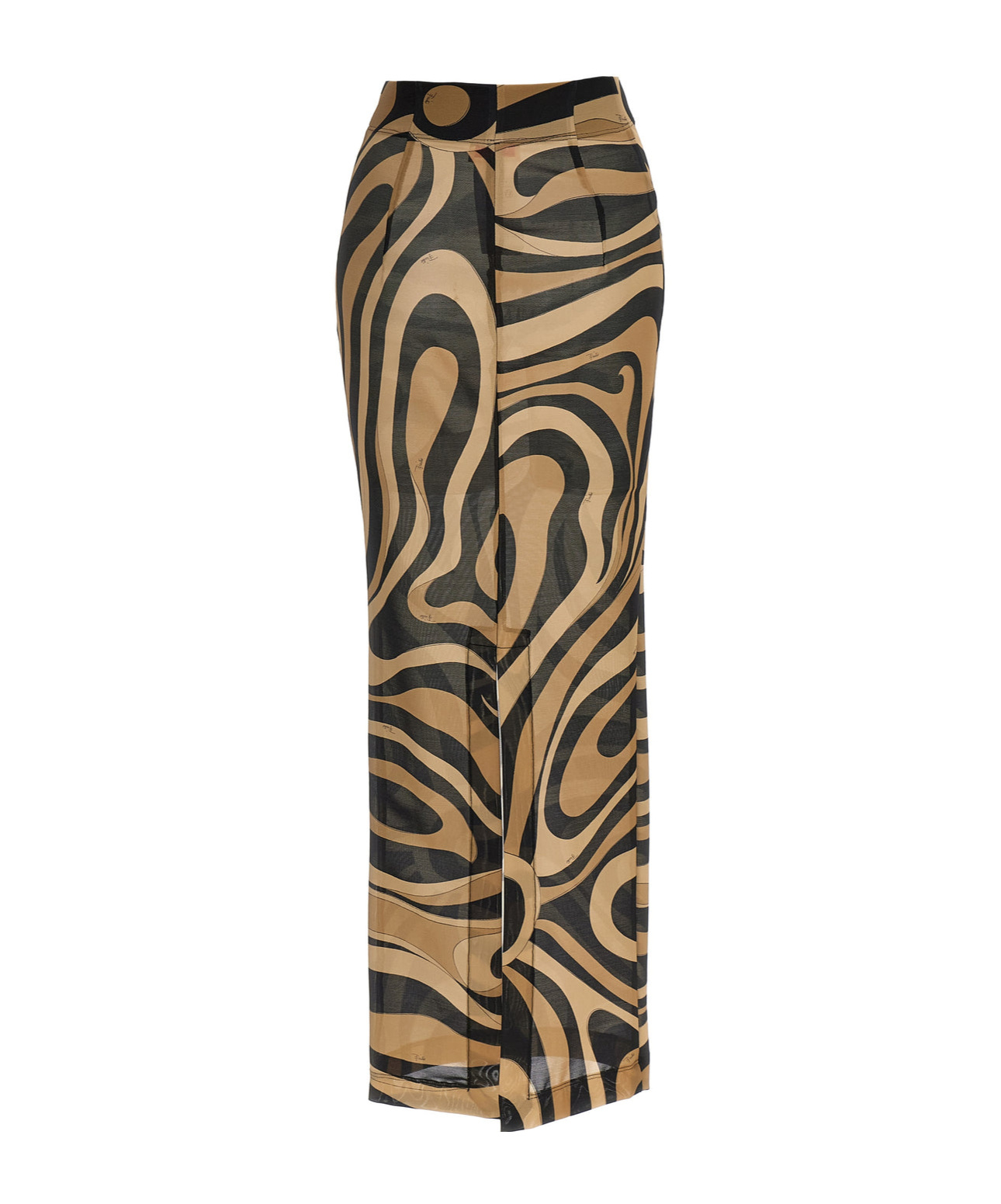 Pucci High Waist Abstract Pattern Midi Length Skirt In Black