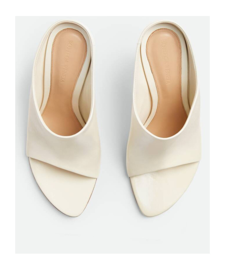 Bottega Veneta Cushion Lux Leather Mule Sandals In Sea Salt