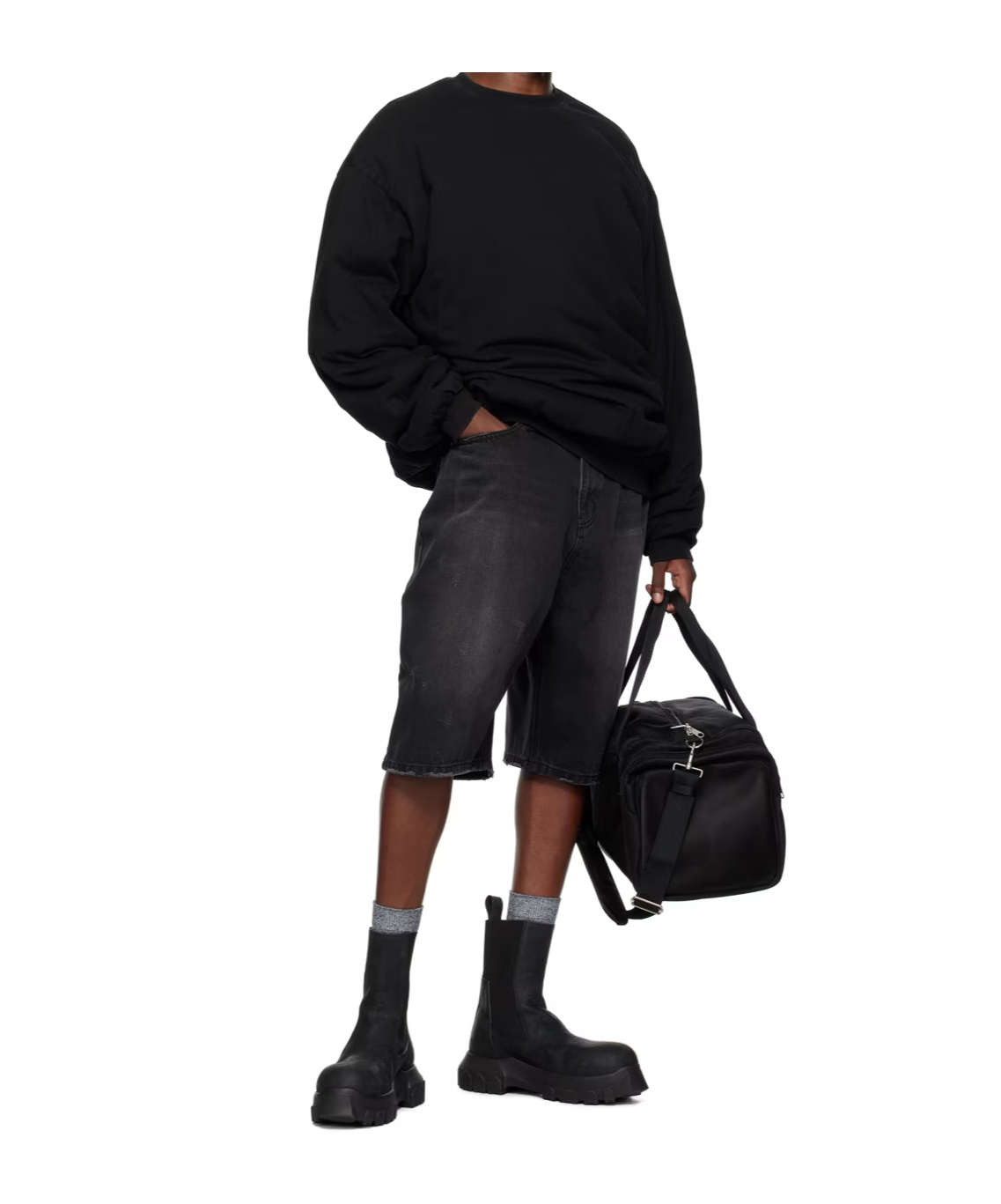 We11 Done Logo Round-neck Sweater In Black