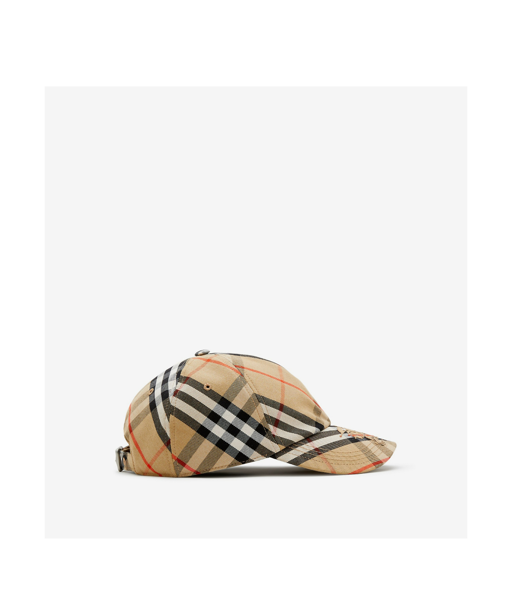 Burberry Check Ekd Cotton Blend Baseball Cap In Nude