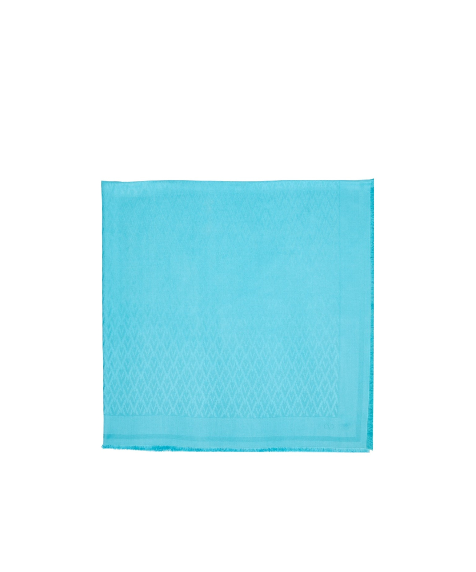 Valentino Square Wool Shawl In Blue