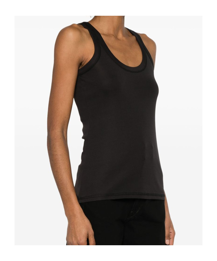 Lemaire Ribbed Sleeveless Top With In Black