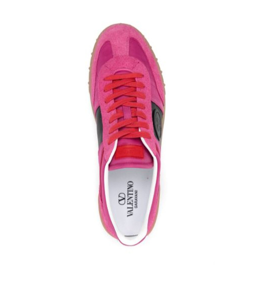 Valentino Lace-up Low-cut Casual Shoes In Pink