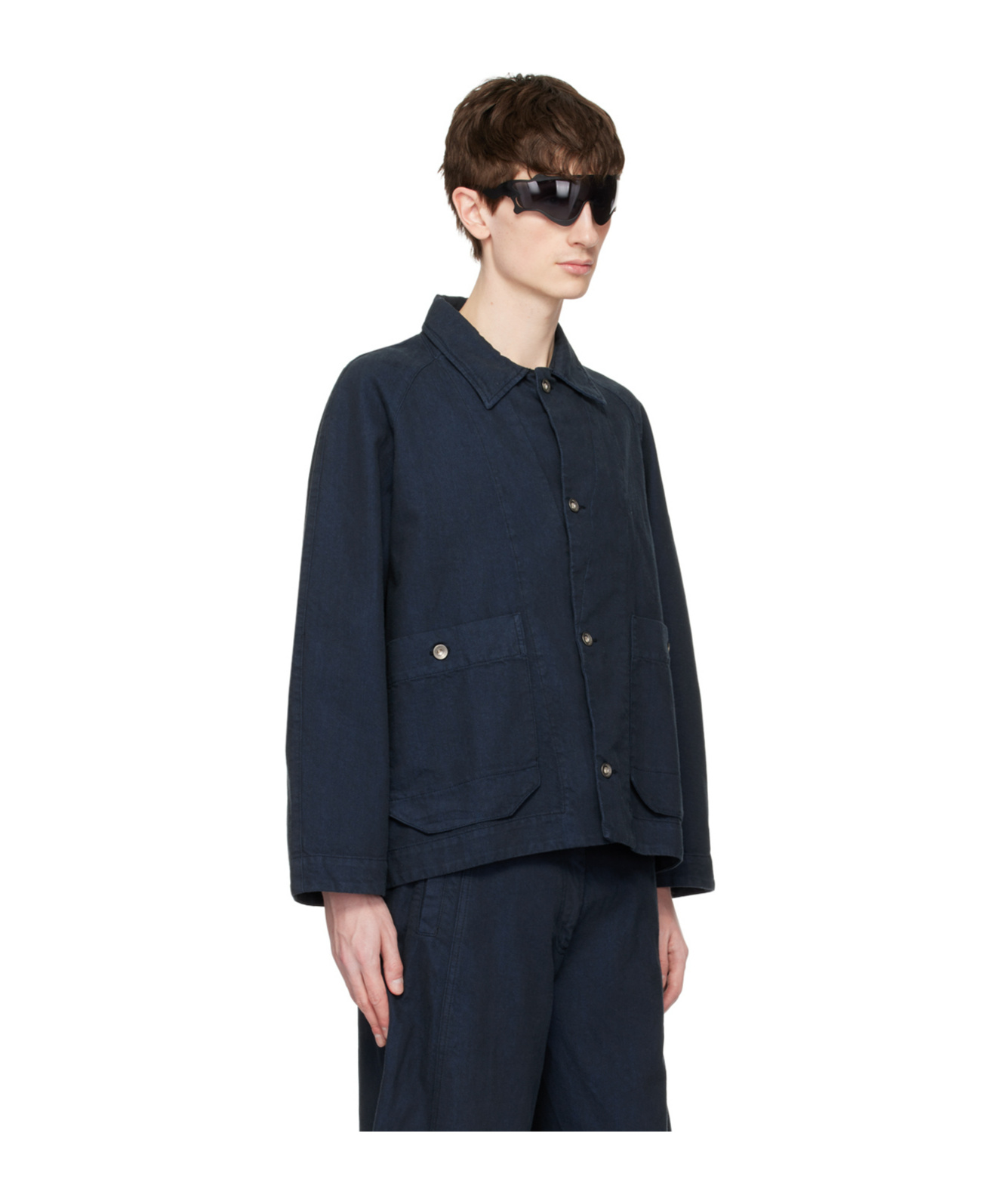 Henrik Vibskov Navy Delivery Denim Jacket In Black
