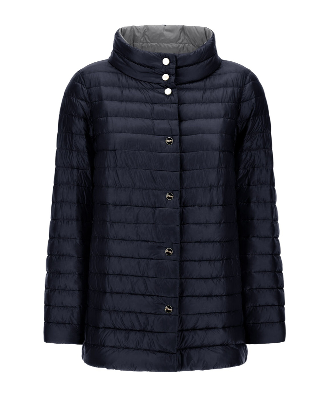 Herno Double-sided Snap Button Down Jacket In Blue