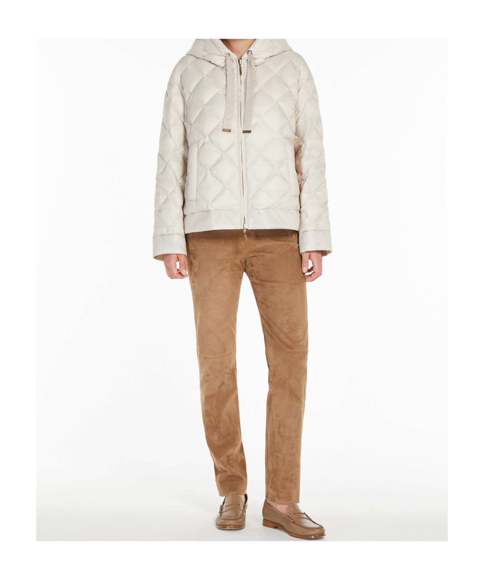 Max Mara Short Double-sided Down Jacket In White