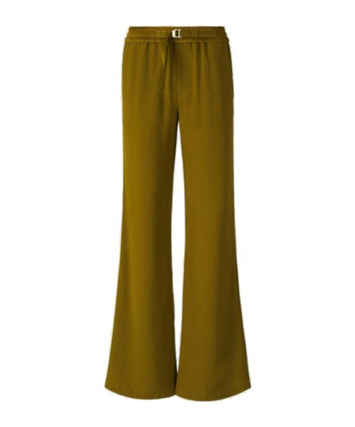 Ami Alexandre Mattiussi Khaki Flare Fit Elasticated Trousers Green In Brown