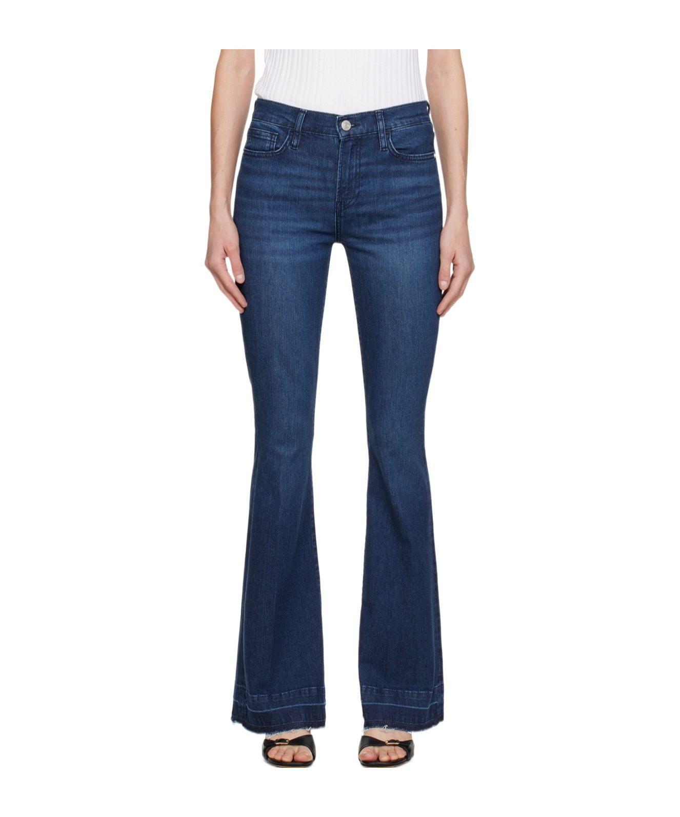 Frame High-rise Zipper Jeans In Blue