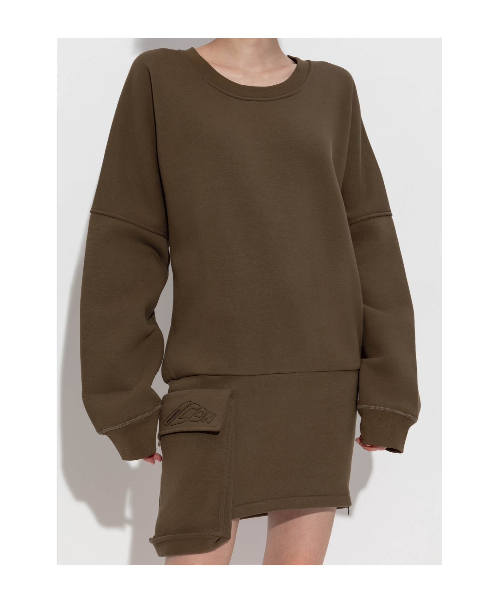 Dsquared2 Asymmetric-hem Sweatshirt Dress In Brown
