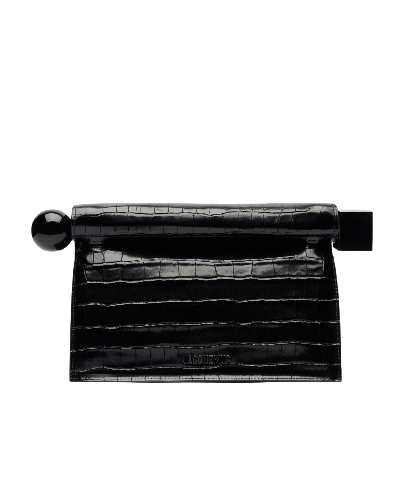 Jacquemus Black La Pochette Rond Carr Clutch In Black