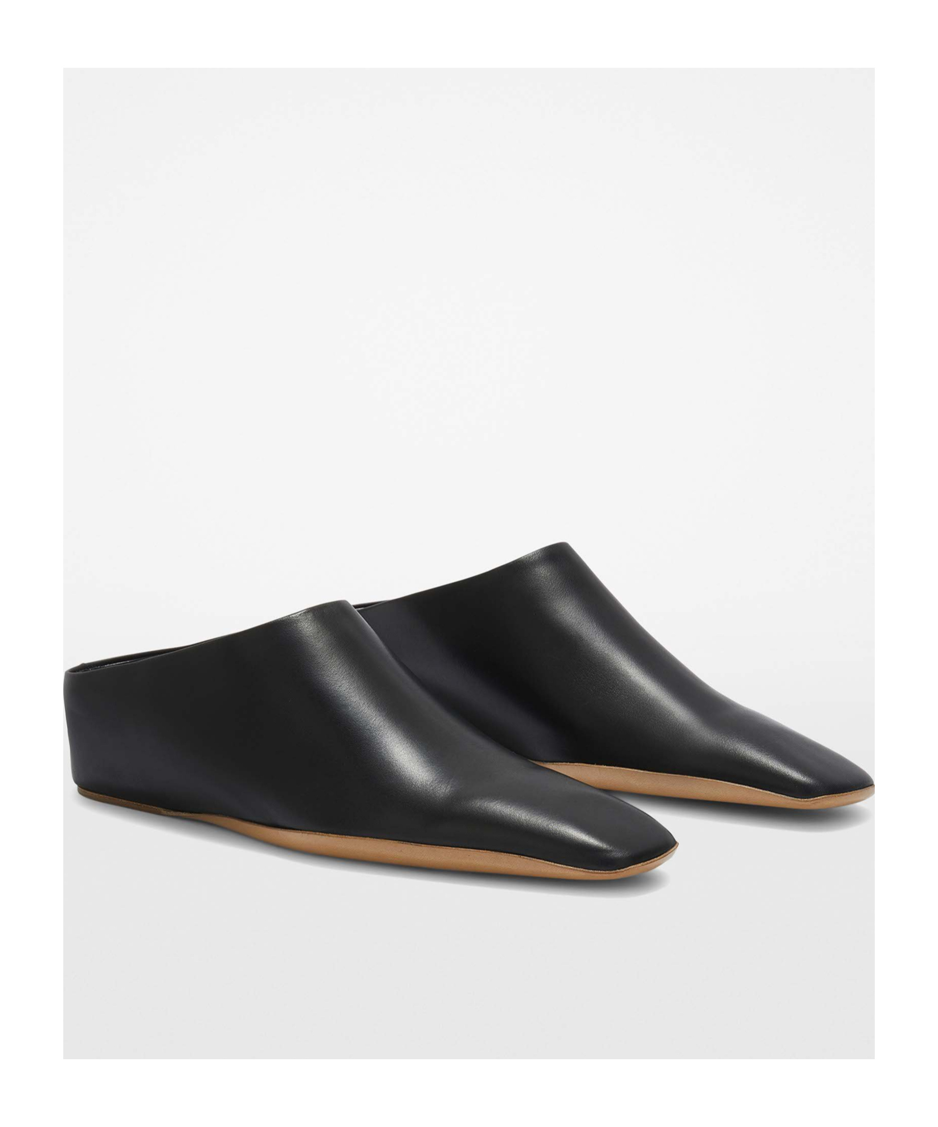 Jil Sander Square-toe Leather Mules In Black