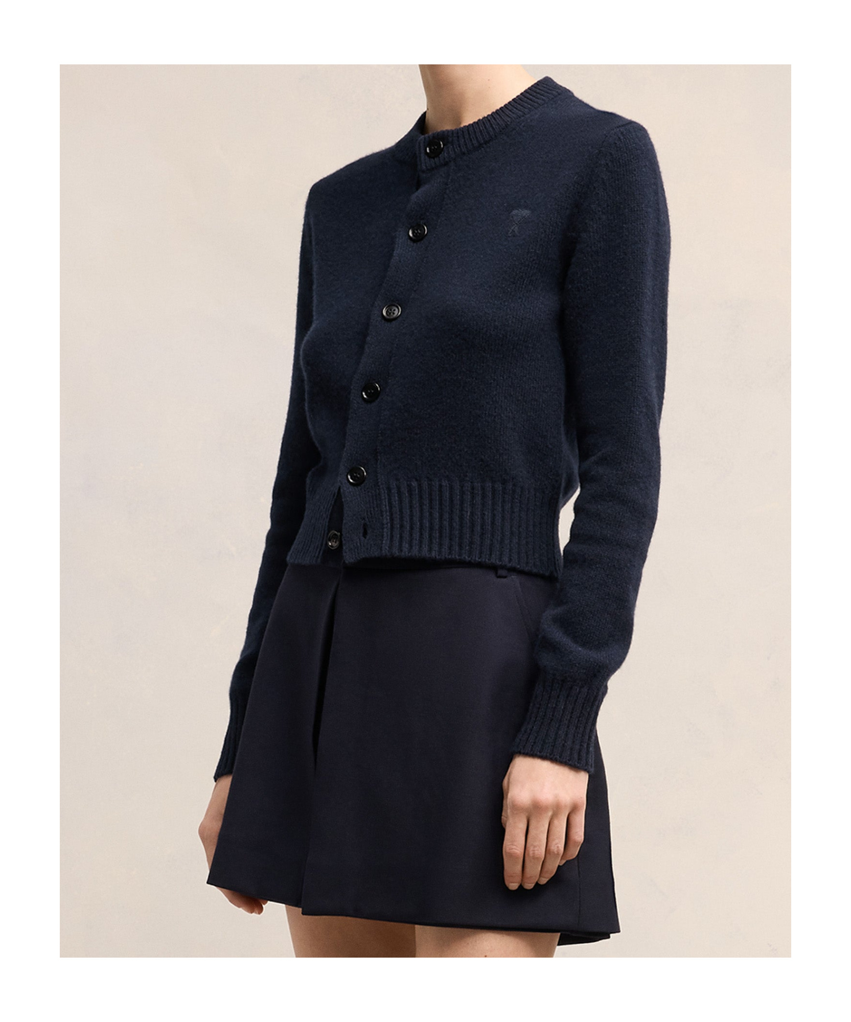 Ami Alexandre Mattiussi Ami De Coeur Cashmere Cardigan In Black
