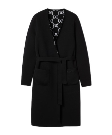 Gucci Double-sided Gg Cardigan In Black