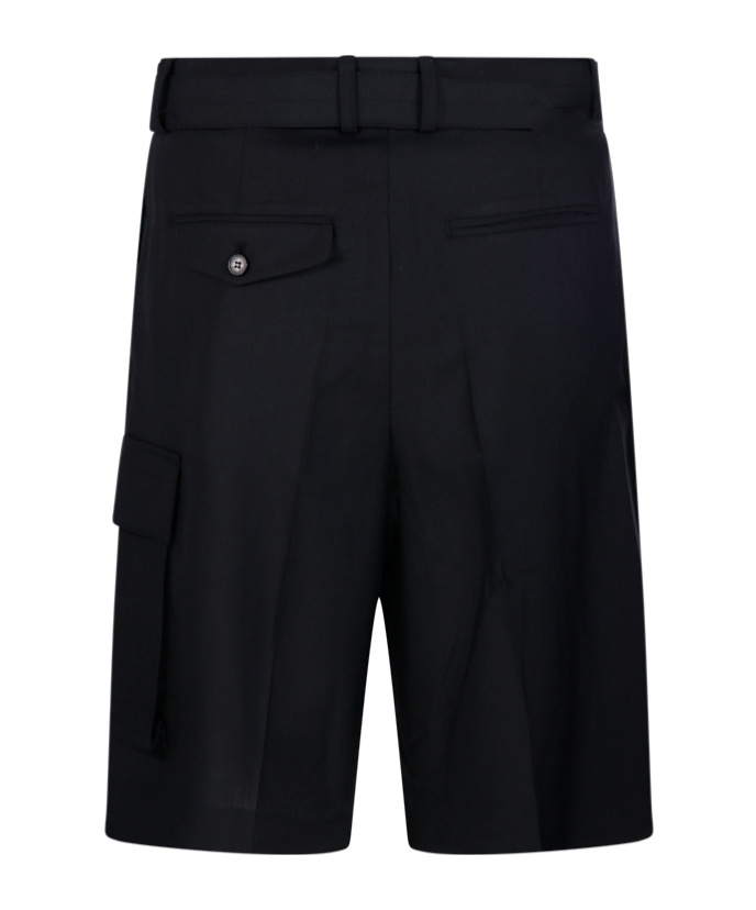 Dunst Belted Multipocket Bermuda Shorts In Black