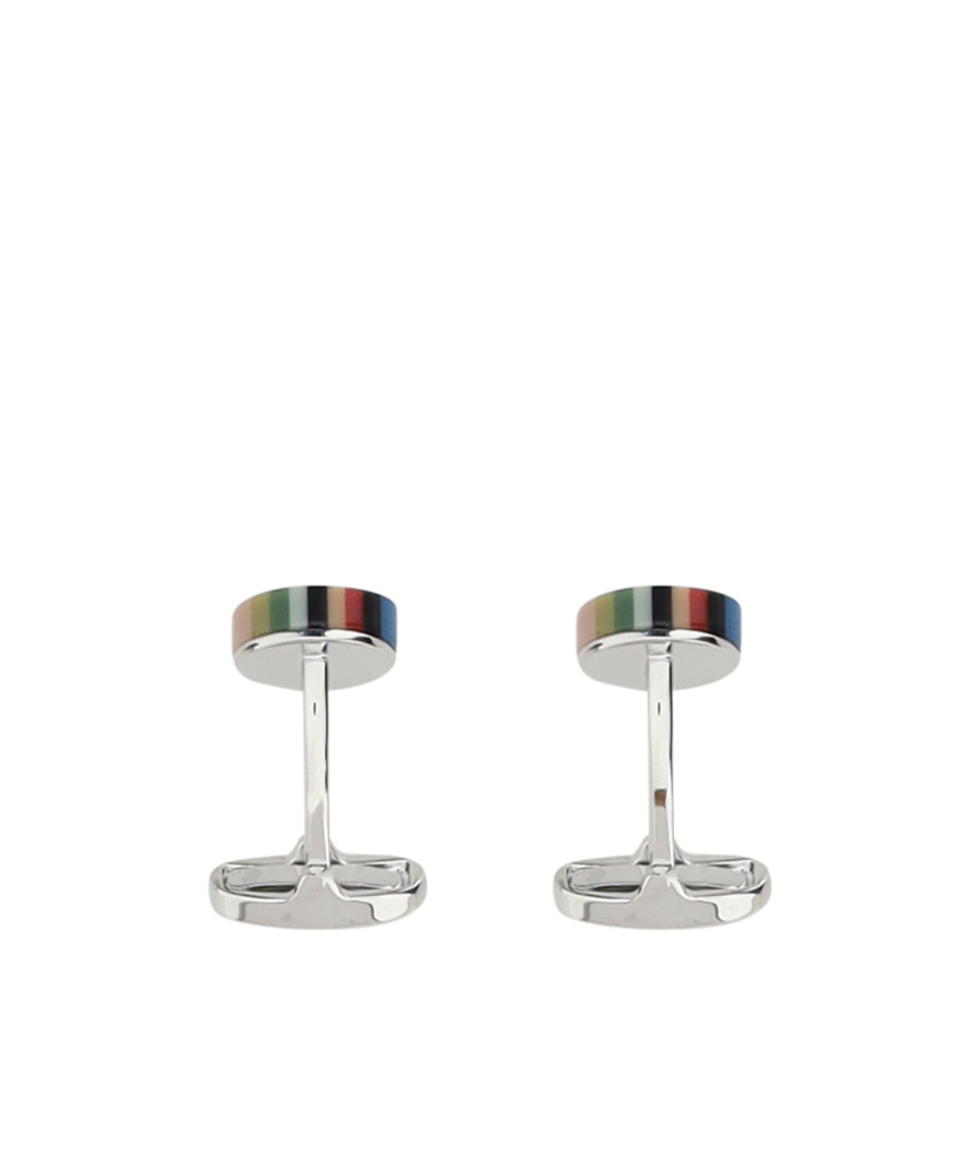 Paul Smith Signature Stripe Button Cufflinks In Multicolor