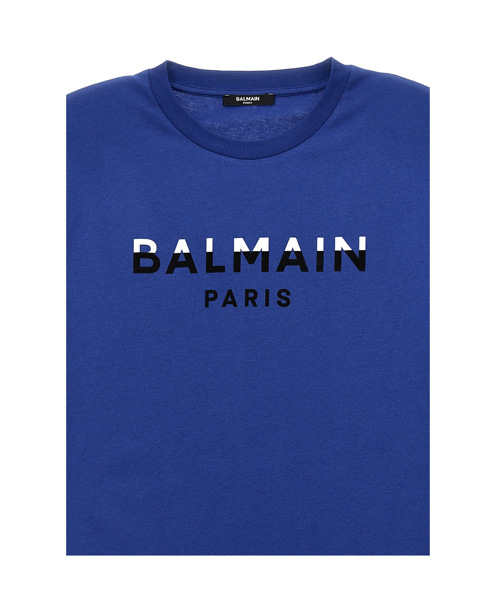 Balmain Logo-appliqué Cotton T-shirt In Blue