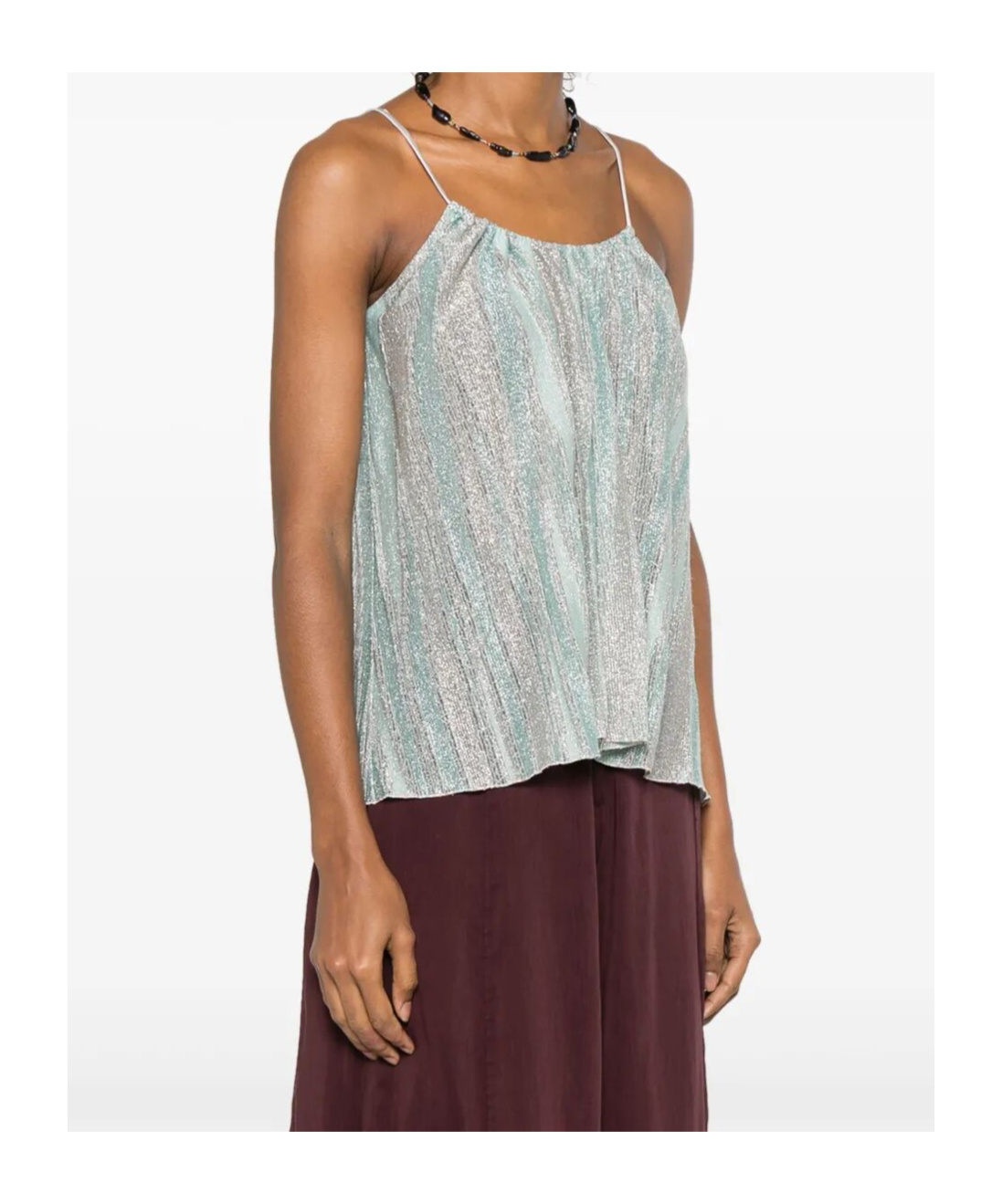 Shop Forte Forte Lurex Top In Acqua