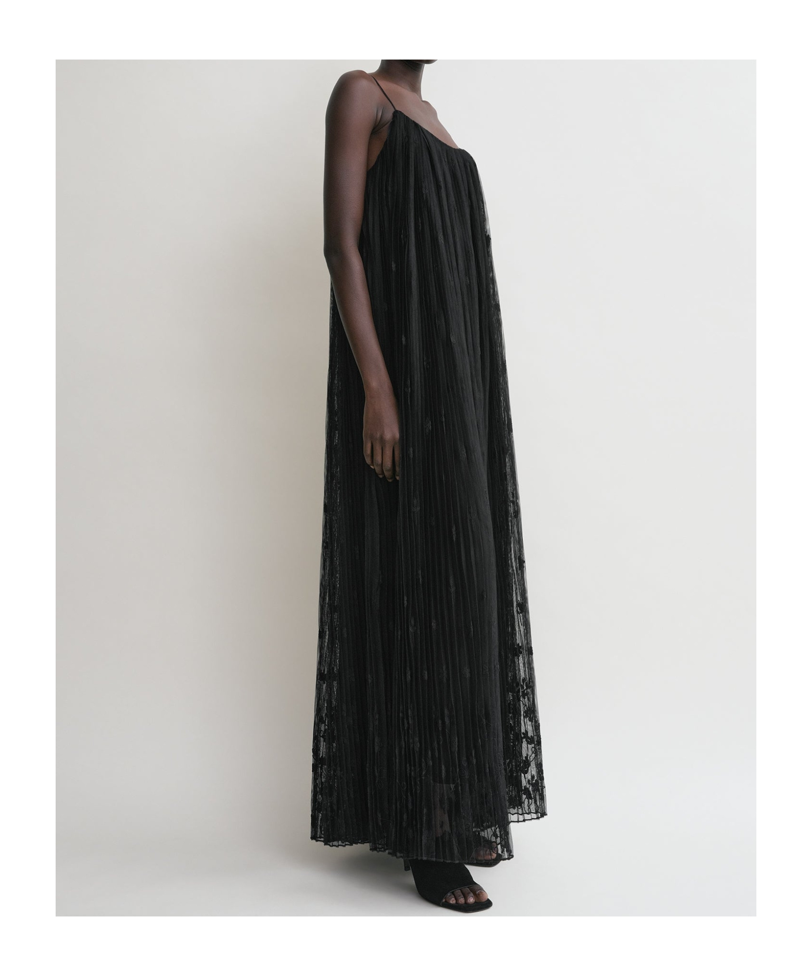 Totême Toteme Floral Plissé Tulle Maxi Dress