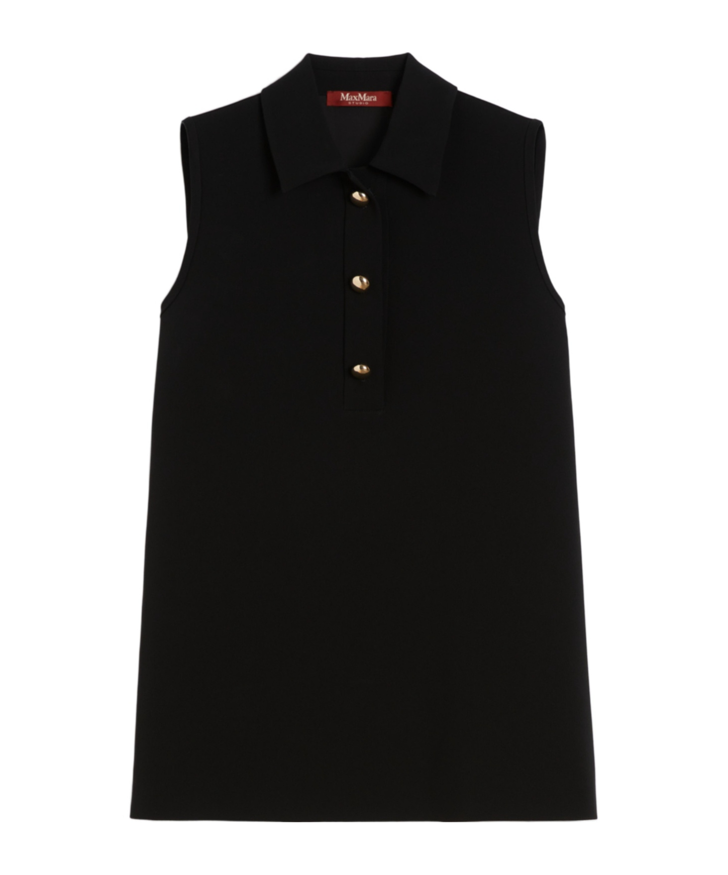 Max Mara Cady Polo-style Blouse In Black