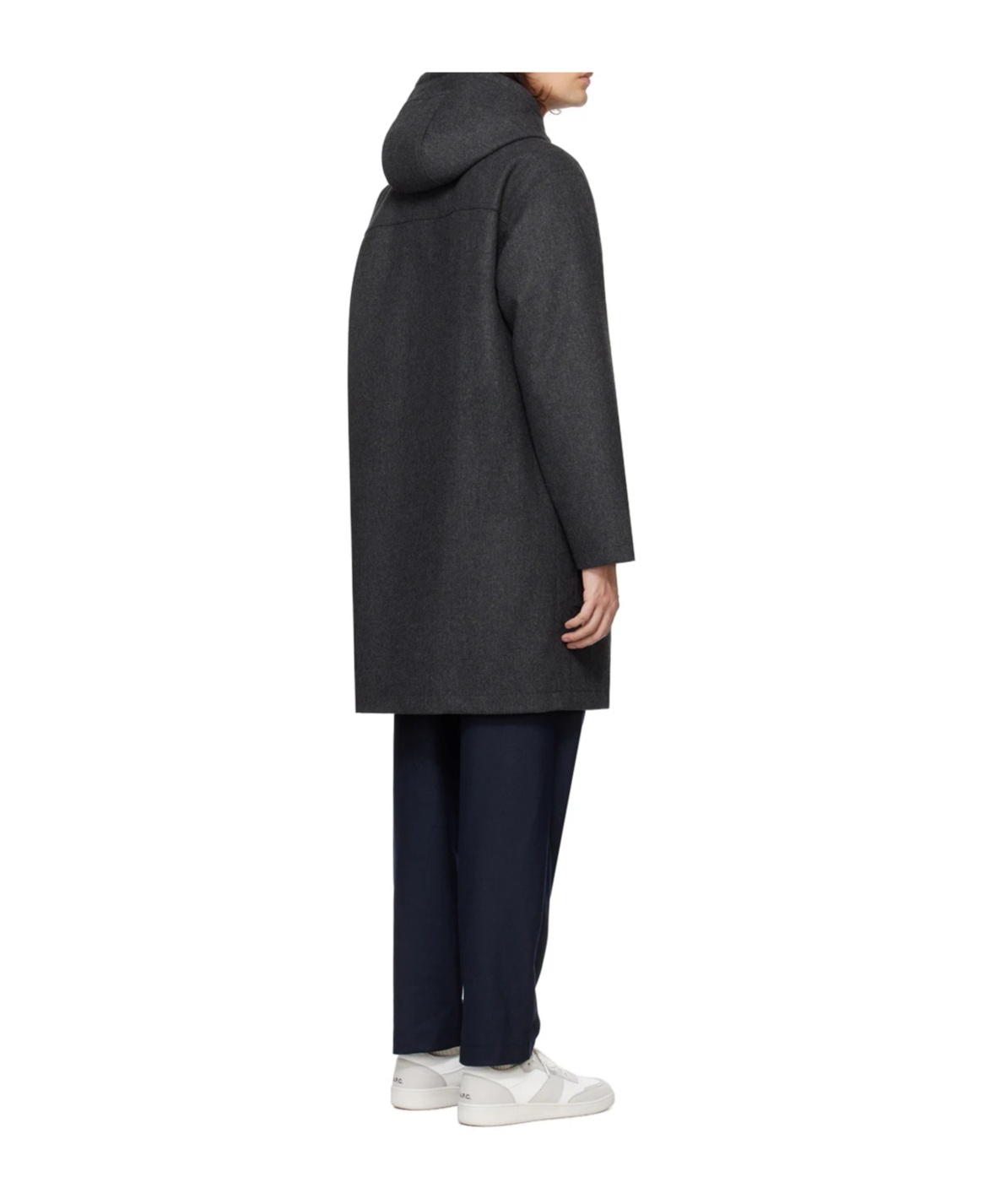 Apc Dave's Hooded Coat In Black