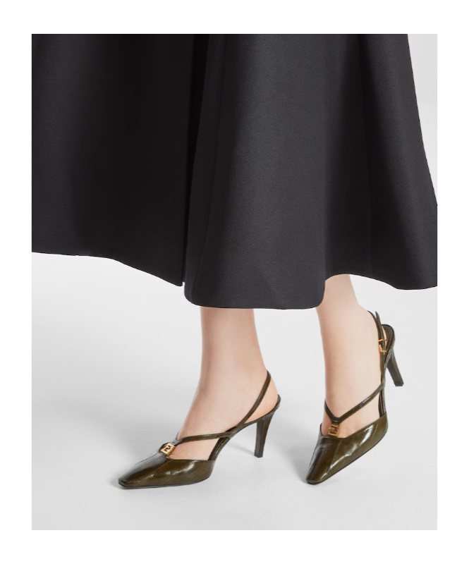 Fendi Ffold Pumps Green In Multi