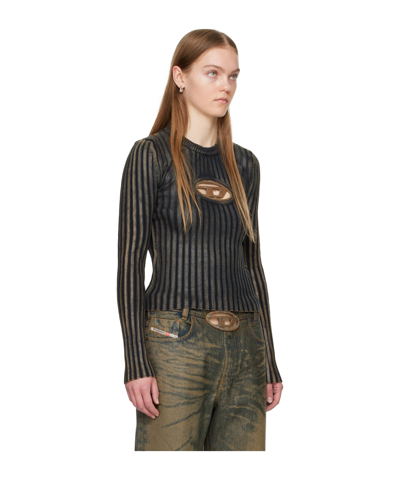 Diesel Ssense Exclusive Brown Sweater In Black