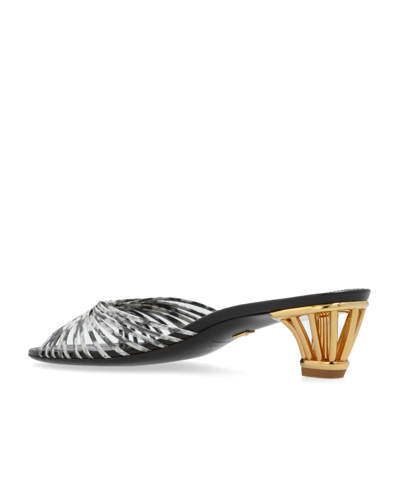 Shop Ferragamo Open-toed Heels In Black
