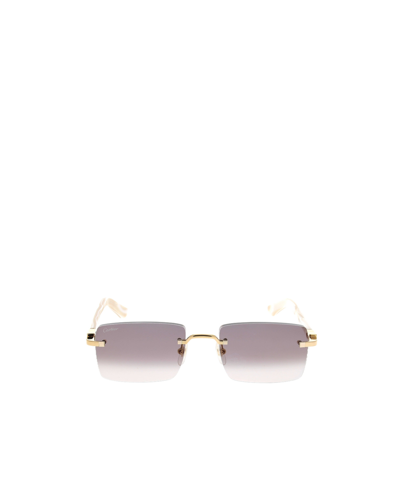 Cartier Rectangular Sunglasses In Gold