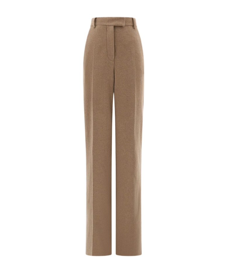 Ferragamo Pure Wool Tailored Trouser In Brown