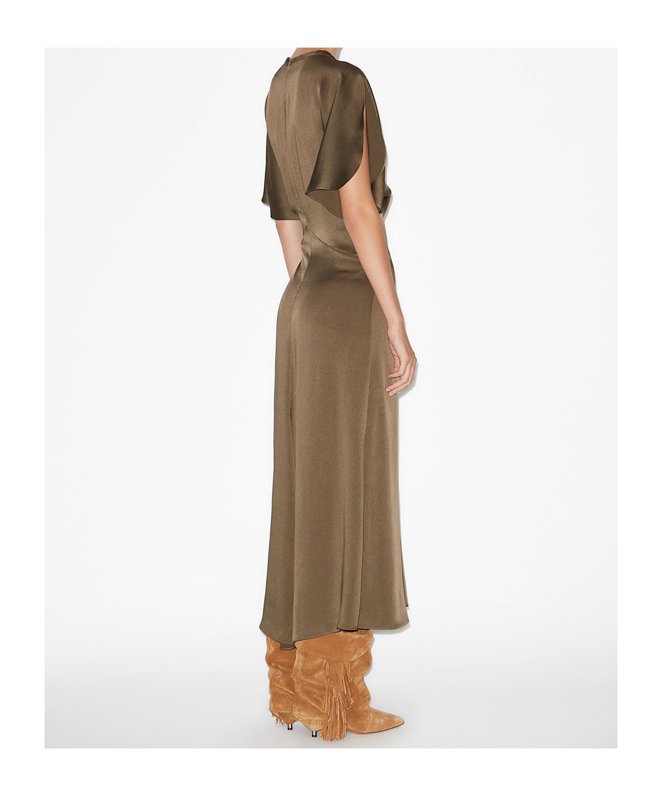 Isabel Marant Drawstring Waist Sleeveless Mini Dress In Burgundy Cotton In Green