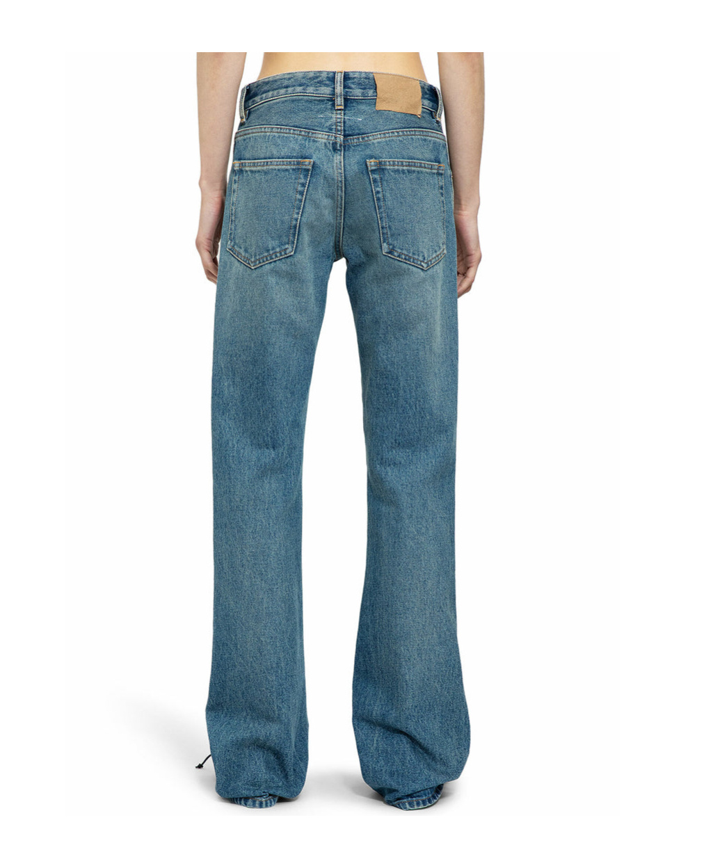 Mm6 Maison Margiela Washed Low-rise Cotton Jeans In Blue