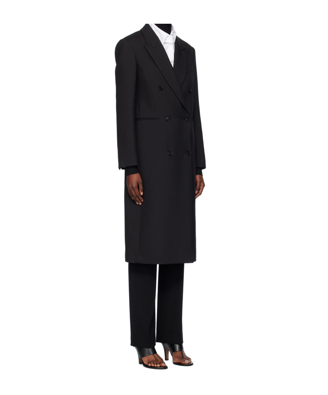 The Row Black Sand Coat In Black