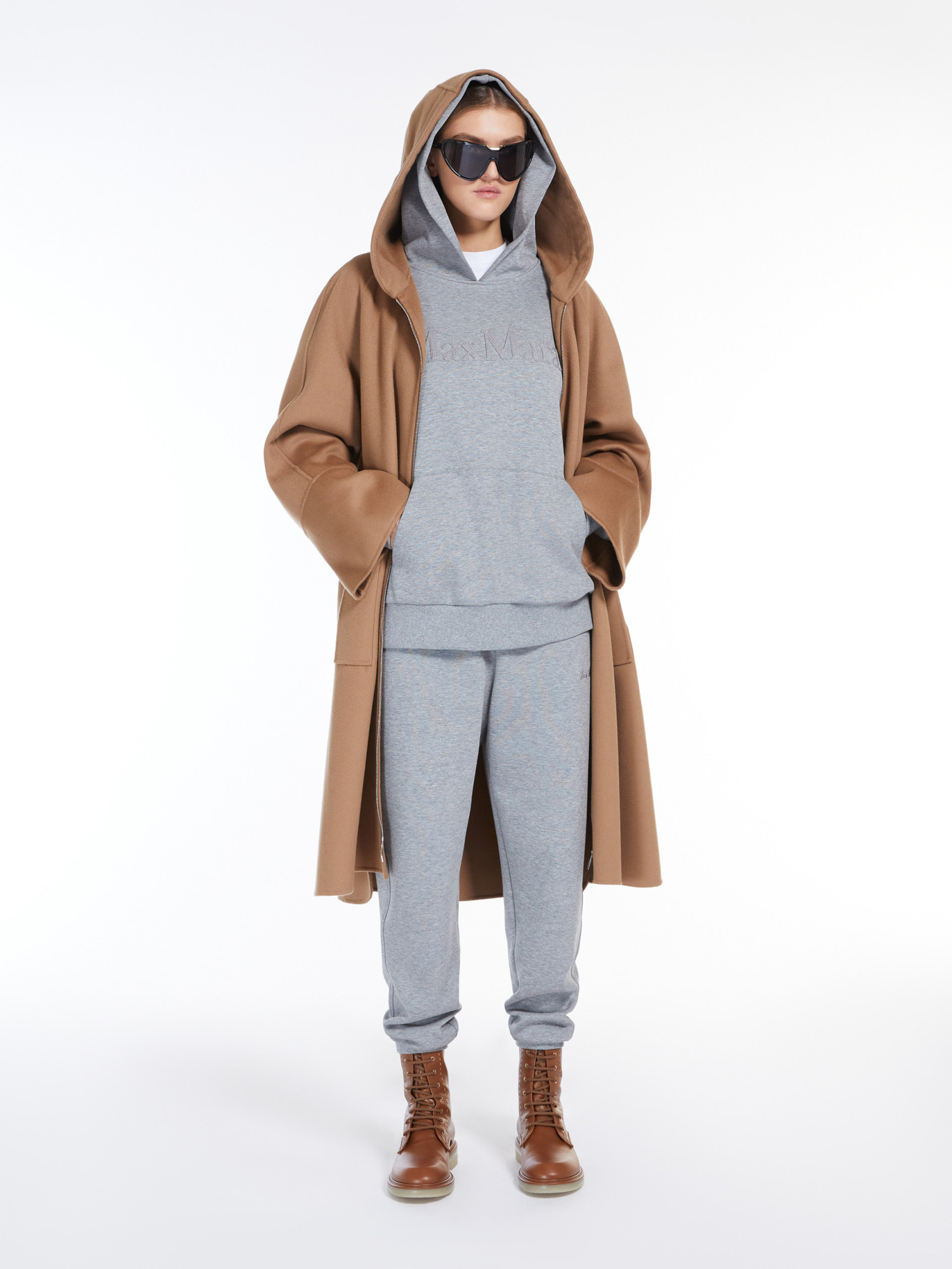 MAX MARA 'S MAX MARA LOGO DETAILED LONG-SLEEVED HOODIE