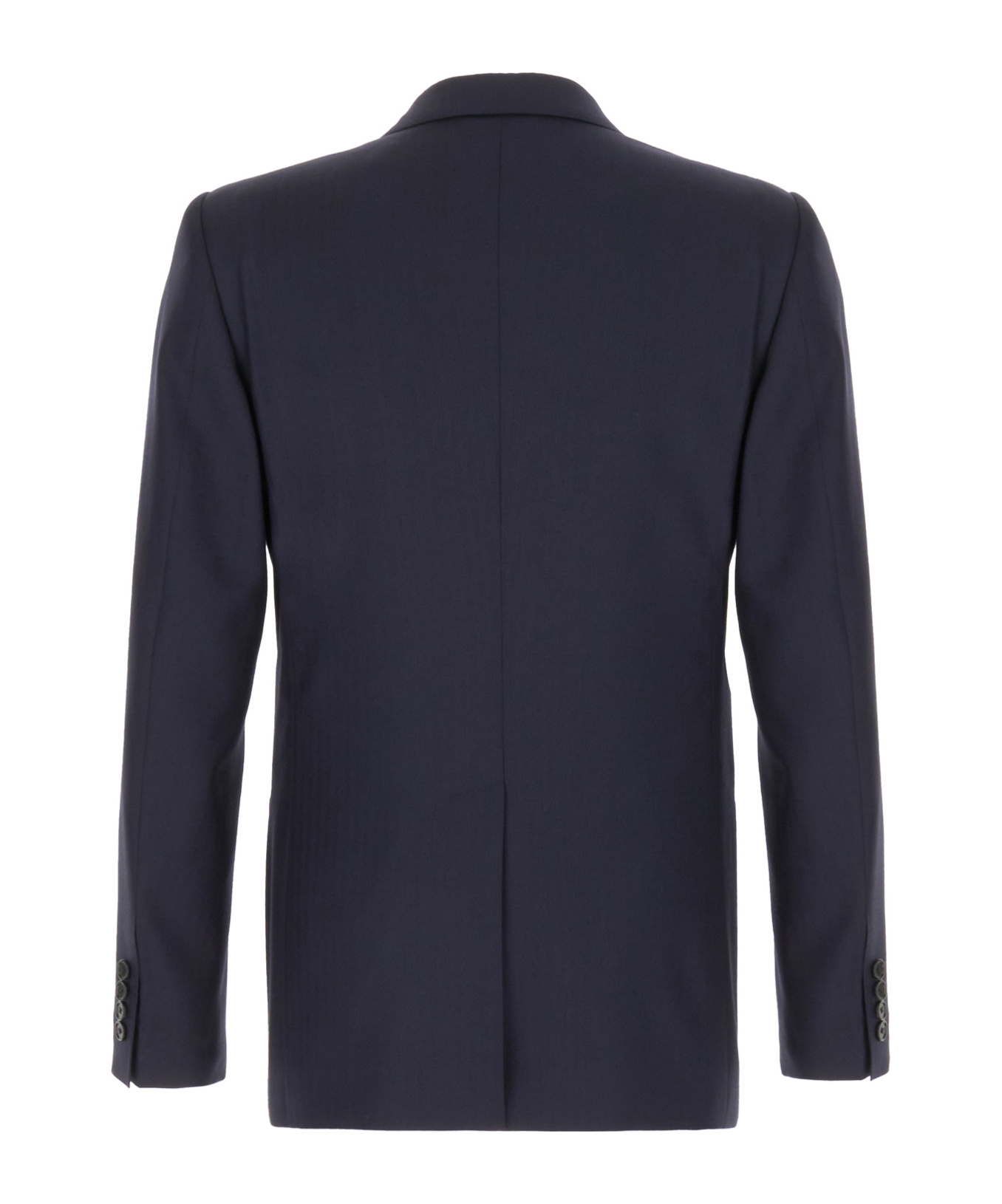 Dolce & Gabbana Wool Blazer With Notch Lapel And Back Vent In Black